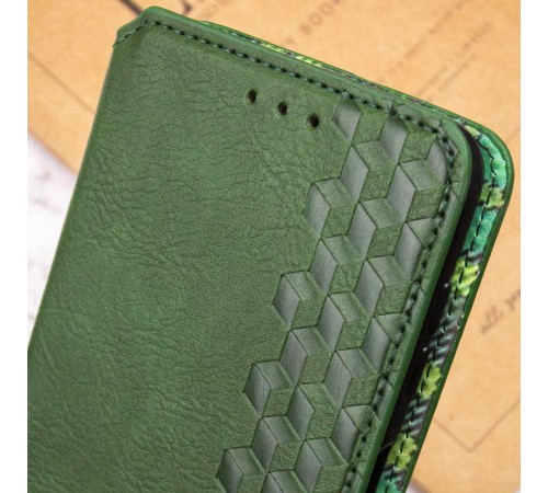 Шкіряний чохол-книжка GETMAN Cubic (PU) для Xiaomi Redmi Note 14 5G Зелений Шкіряний чохол-книжка GETMAN Cubic (PU) для Xiaomi Redmi Note 14 5G Зелений