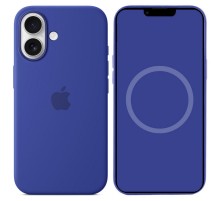 Чохол Silicone case (AAA) with Magsafe and Animation (button) для Apple iPhone 16 (6.1") Ultramarine