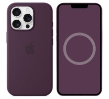 Чохол Silicone case (AAA) with Magsafe and Animation (button) для Apple iPhone 16 Pro (6.3") Plum