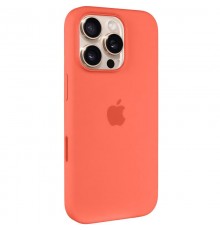 Чохол Silicone case (AAA) with Magsafe and Animation (button) для Apple iPhone 16 Pro (6.3") Tangerine