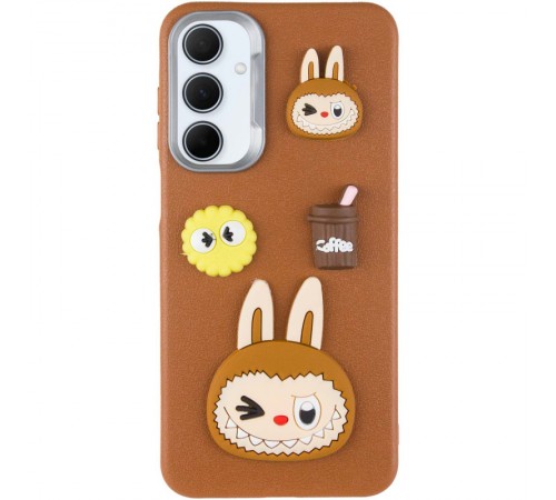 Чохол TPU Leather Toys для Samsung Galaxy A25 5G Labubu / Brown Чохол TPU Leather Toys для Samsung Galaxy A25 5G Labubu / Brown
