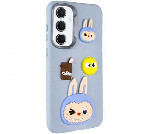 Чохол TPU Leather Toys для Samsung Galaxy A55 Labubu / Blue Чохол TPU Leather Toys для Samsung Galaxy A55 Labubu / Blue