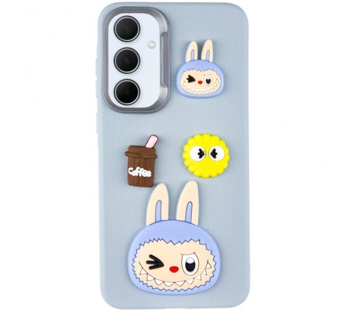 Чохол TPU Leather Toys для Samsung Galaxy A55 Labubu / Blue Чохол TPU Leather Toys для Samsung Galaxy A55 Labubu / Blue