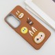 Чохол TPU Leather Toys для Samsung Galaxy A55 Labubu / Brown