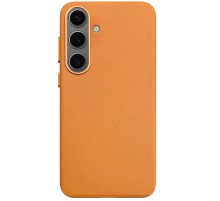 Шкіряний чохол Leather Case (AAA) для Samsung Galaxy S25 Orange