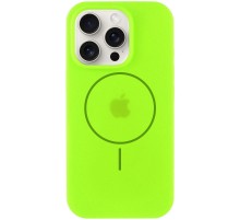 Чохол Silicone Case Full Protective (AA) with MagSafe для Apple iPhone 14 Pro (6.1") Салатовий / Neon green