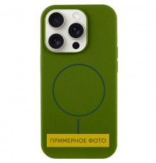 Чохол Silicone Case Full Protective (AA) NO LOGO with MagSafe для Apple iPhone 13 (6.1") Зелений / Dark Olive