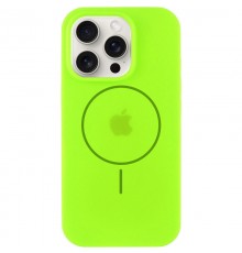Чохол Silicone Case Full Protective (AA) NO LOGO with MagSafe для Apple iPhone 14 Pro (6.1") Салатовий / Neon green