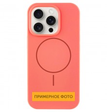 Чохол Silicone Case Full Protective (AA) NO LOGO with MagSafe для Apple iPhone 15 (6.1") Кавуновий / Watermelon red