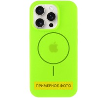 Чохол Silicone Case Full Protective (AA) NO LOGO with MagSafe для Apple iPhone 15 Plus (6.7") Салатовий / Neon green