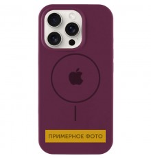 Чохол Silicone Case Full Protective (AA) with MagSafe для Apple iPhone 14 (6.1") Бордовий / Plum