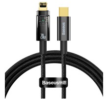 Дата кабель Baseus Explorer Auto Power-Off Fast Charging Type-C to Lightning 20W (1m) (CATS000001) Black
