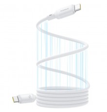Дата кабель Baseus PicoGo Magnetic Liquid Silicone Type-C to Type-C 240W (1m) (P10376800) Moon White
