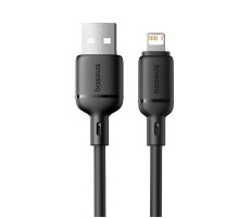 Дата кабель Baseus Silky Series OS Fast Charging USB to Lightning 2.4A (1m) (P1037770) Cluster Black
