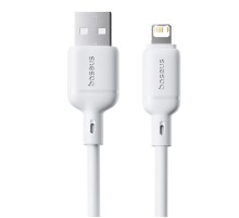 Дата кабель Baseus Silky Series OS Fast Charging USB to Lightning 2.4A (2m) (P1037770) Moon White