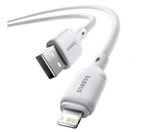 Дата кабель Baseus Silky Series OS Fast Charging USB to Lightning 2.4A (2m) (P1037770) Moon White