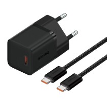 МЗП Baseus GaN5 Fast Charger (mini) 30W (1USB-C) + кабель Type-C to Type-C (P10110902) Cluster Black
