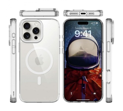 Чохол TPU Space Case Apex with MagSafe для Apple iPhone 16 Pro Max (6.9") Silver Чохол TPU Space Case Apex with MagSafe для Apple iPhone 16 Pro Max (6.9") Silver