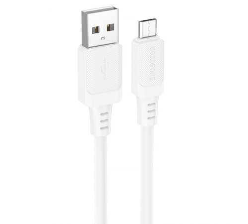 Дата кабель Borofone BX115 Lotto USB to MicroUSB 2.4A (1m) White