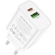 МЗП Borofone BA88A Navy PD20W+QC3.0 (1USB-A/1C) White