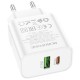МЗП Borofone BA88A Navy PD20W+QC3.0 (1USB-A/1C) White