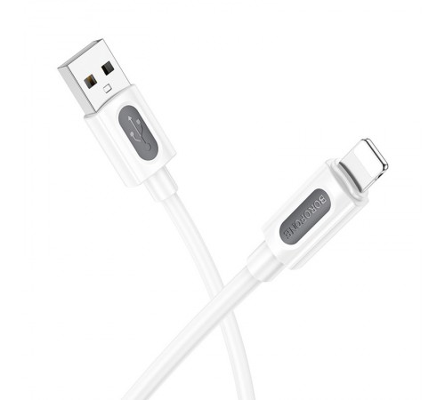 Дата кабель Borofone BX114 Structure USB to Lightning 2.4A (1m) White