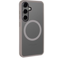 TPU+PC чохол Metal Buttons with MagSafe Colorful для Samsung Galaxy S25 Сірий / Grey