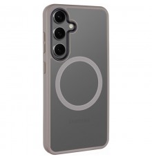 TPU+PC чохол Metal Buttons with MagSafe Colorful для Samsung Galaxy S25 Сірий / Grey