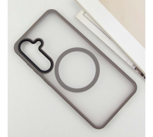 TPU+PC чохол Metal Buttons with MagSafe Colorful для Samsung Galaxy S25 Сірий / Grey TPU+PC чохол Metal Buttons with MagSafe Colorful для Samsung Galaxy S25 Сірий / Grey