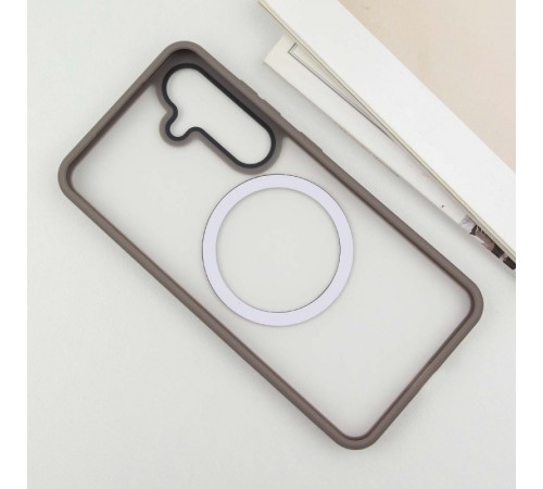 TPU+PC чохол Metal Buttons with MagSafe Colorful для Samsung Galaxy S25 Сірий / Grey TPU+PC чохол Metal Buttons with MagSafe Colorful для Samsung Galaxy S25 Сірий / Grey