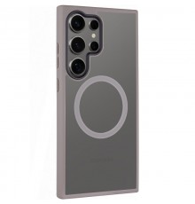 TPU+PC чохол Metal Buttons with MagSafe Colorful для Samsung Galaxy S25 Ultra Сірий / Grey