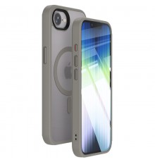 TPU+PC чохол Metal Buttons with MagSafe Colorful для Apple iPhone 16e (6.1") Сірий / Grey