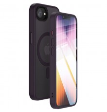 TPU+PC чохол Metal Buttons with MagSafe Colorful для Apple iPhone 16e (6.1") Темно-фіолетовий / Dark Purple