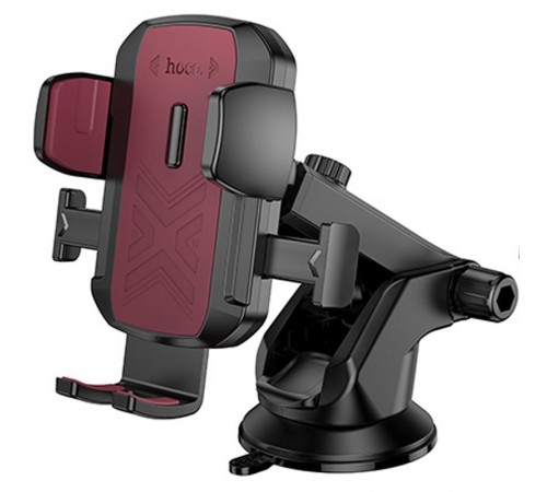 Автотримач Hoco H65 Gamble one-button (center console) Black / Red