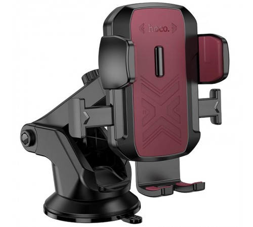 Автотримач Hoco H65 Gamble one-button (center console) Black / Red