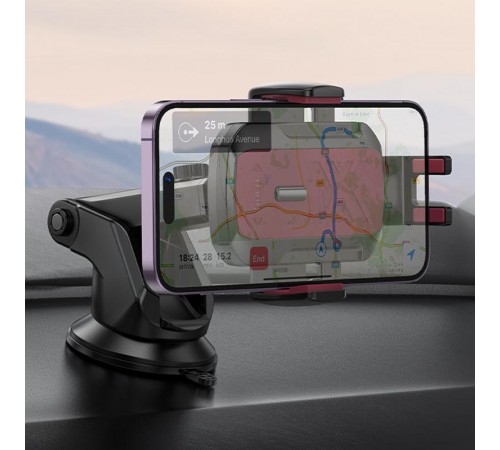 Автотримач Hoco H65 Gamble one-button (center console) Black / Red