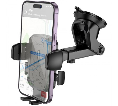 Автотримач Hoco H65 Gamble one-button (center console) Black