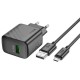 МЗП Hoco CS21A Rich QC3.0 18W (1USB-A) + кабель USB to MicroUSB Black