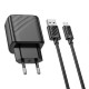МЗП Hoco CS21A Rich QC3.0 18W (1USB-A) + кабель USB to MicroUSB Black