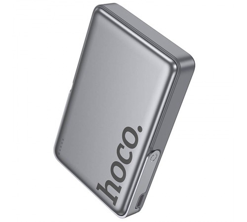 Портативний ЗП Power Bank Hoco Q36A Sunlight magnetic suction+holder PD20W з БЗП 10000 mAh Metal grey