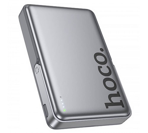 Портативний ЗП Power Bank Hoco Q36A Sunlight magnetic suction+holder PD20W з БЗП 10000 mAh Metal grey