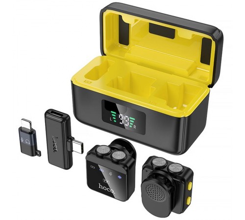 Петличний бездротовий мікрофон Hoco L17 Dual-mic magnetic (Lightning/Type-C) Black Петличний бездротовий мікрофон Hoco L17 Dual-mic magnetic (Lightning/Type-C) Black
