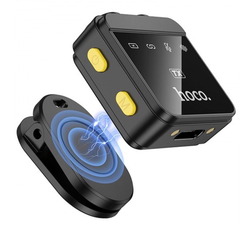 Петличний бездротовий мікрофон Hoco L17 Dual-mic magnetic (Lightning/Type-C) Black Петличний бездротовий мікрофон Hoco L17 Dual-mic magnetic (Lightning/Type-C) Black