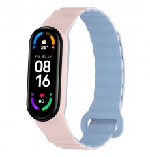 Ремінець Dual-color Magnetic для Xiaomi Mi Band 7/6/5/4/3 Light Pink / Lilac Blue