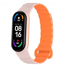 Ремінець Dual-color Magnetic для Xiaomi Mi Band 7/6/5/4/3 Light Pink / Orange