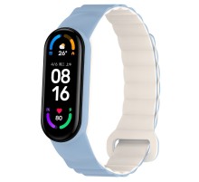 Ремінець Dual-color Magnetic для Xiaomi Mi Band 7/6/5/4/3 Lilac Blue / White