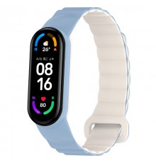 Ремінець Dual-color Magnetic для Xiaomi Mi Band 7/6/5/4/3 Lilac Blue / White