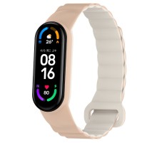 Ремінець Dual-color Magnetic для Xiaomi Mi Band 9/8 Beige / White