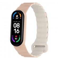 Ремінець Dual-color Magnetic для Xiaomi Mi Band 9/8 Beige / White