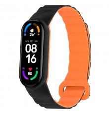 Ремінець Dual-color Magnetic для Xiaomi Mi Band 9/8 Black / Orange